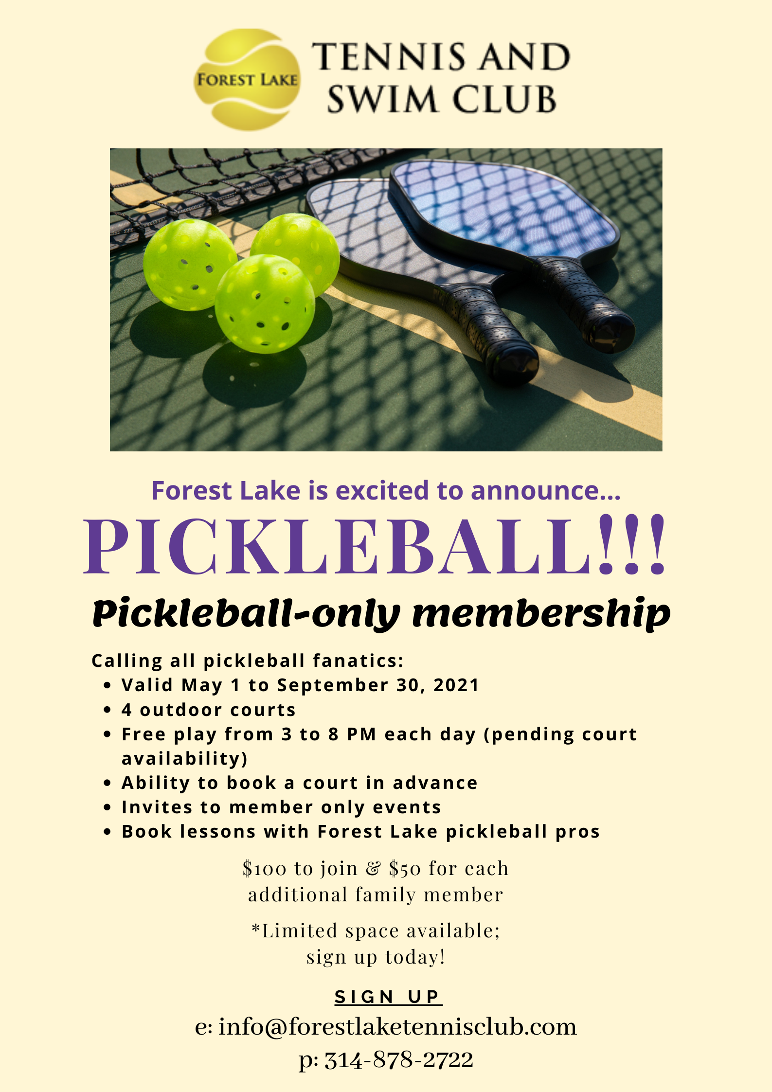 Pickleball Forest Lake Tennis Club