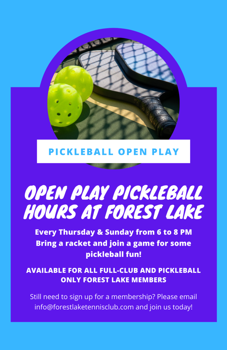 Pickleball Forest Lake Tennis Club